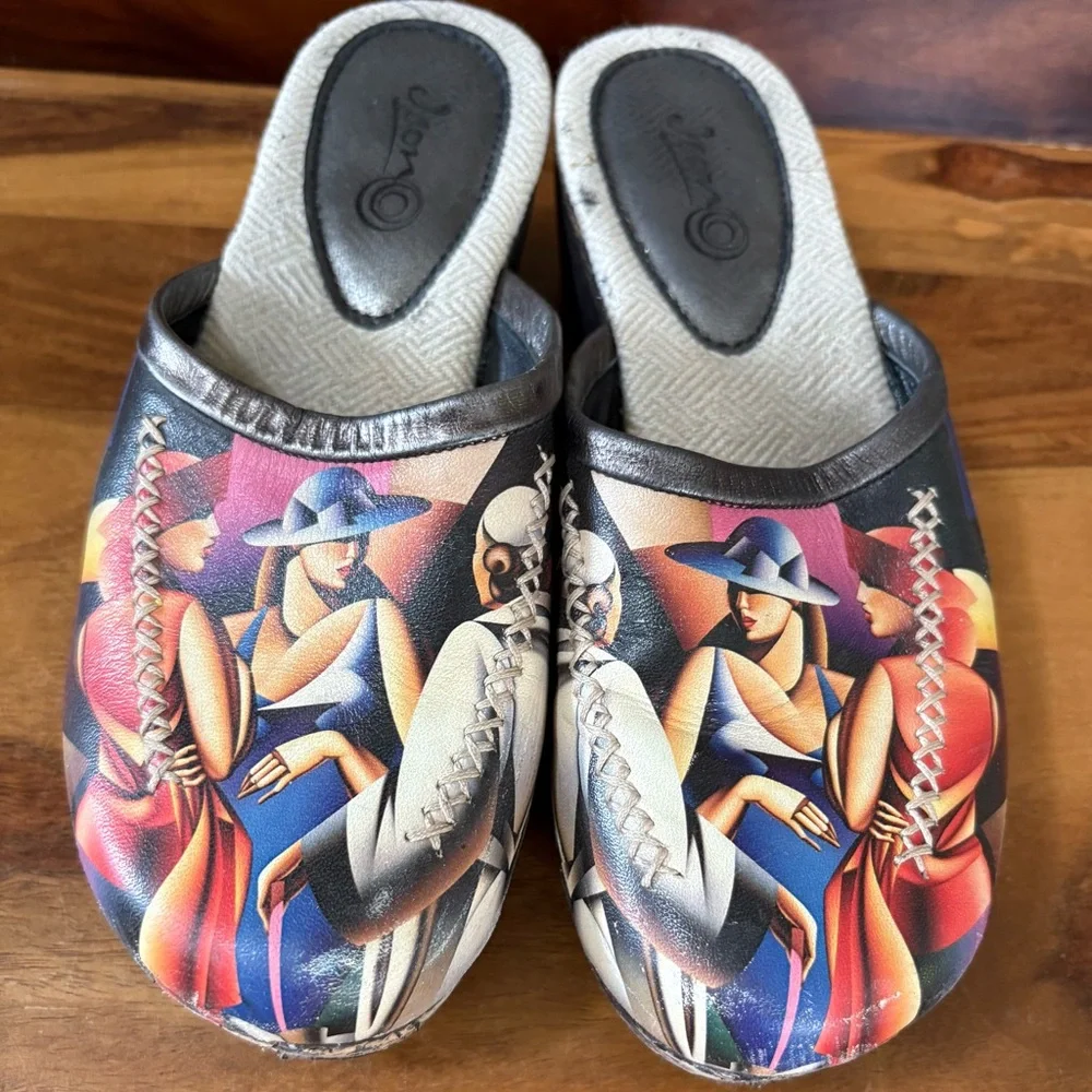 Leather Wearable Art Clogs - Picture 1 of 10